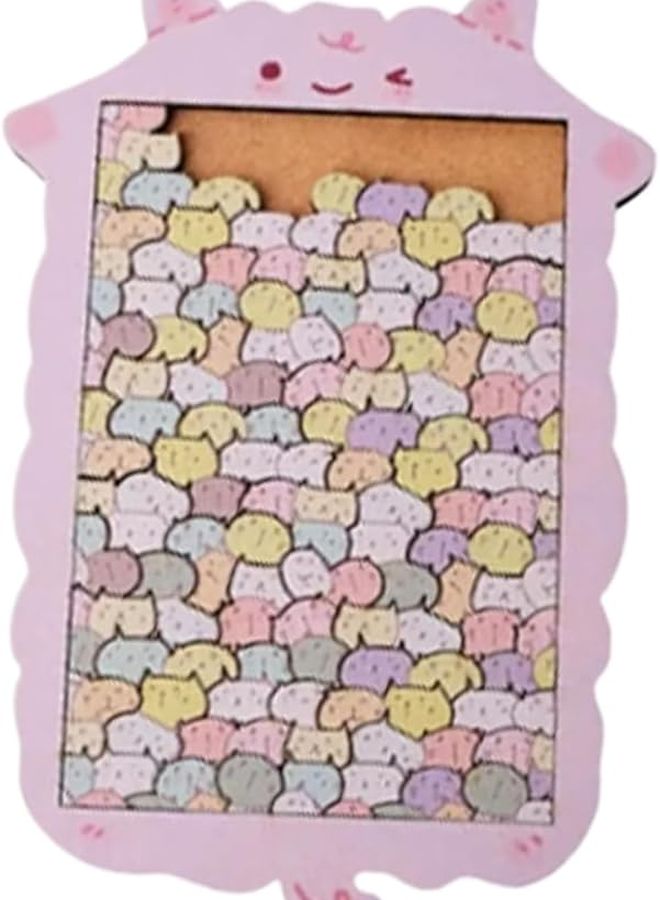 لغز خشبي على شكل قطة بألوان الأغنام 17 قطعة 3x10 4 سم لعبة سفر للأطفال - Image 1